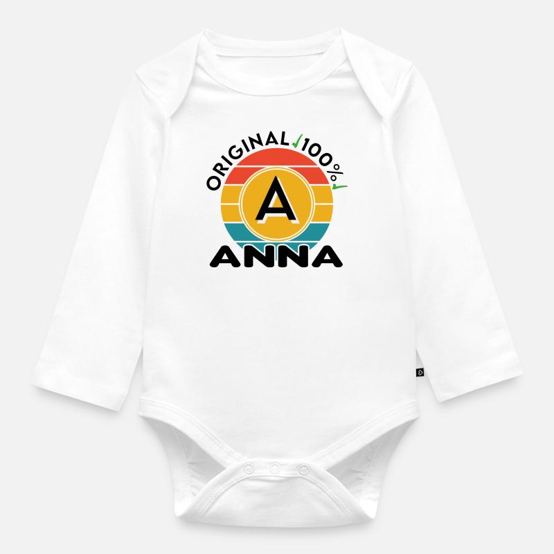 Anna - Baby Bio-Langarm-Body - Weiß