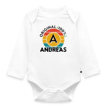 Andreas - Baby Bio-Langarm-Body - Weiß - Vorne
