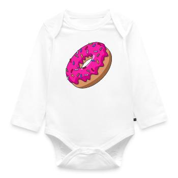 Donuts with sugar glaze - Organic Longsleeve Baby Bodysuit - white - Front