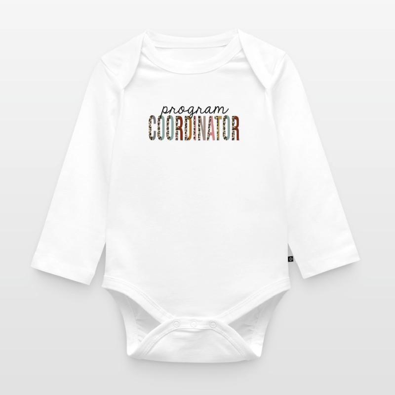 Program Coordinator Leopard Print Funny Organic Longsleeve Baby Bodysuit
