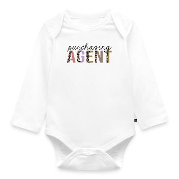 Purchasing Agent Leopard Print Funny - Organic Longsleeve Baby Bodysuit - white - Front