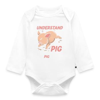 Drôle j’aime mon éleveur de porcs Cochon d’animaux domestiques - Body Bébé bio manches longues - blanc - Devant