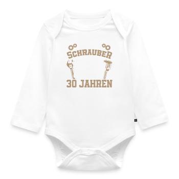 Perlenhochzeit Ehepaar 30. Hochzeitstag Geschenk - Baby Bio-Langarm-Body - Weiß - Vorne