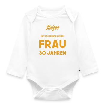 Perlenhochzeit Ehepaar 30. Hochzeitstag Geschenk - Baby Bio-Langarm-Body - Weiß - Vorne