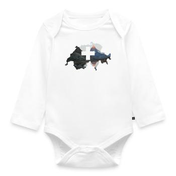 Switzerland - Organic Longsleeve Baby Bodysuit - white - Front