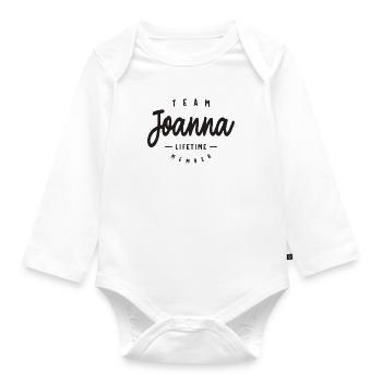 Nom personnalisé de membre à vie de l’équipe Joanna - Body Bébé bio manches longues - blanc - Devant