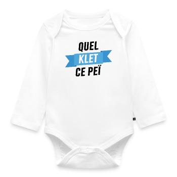 Quel klet ce peï - Body Bébé bio manches longues - blanc - Devant