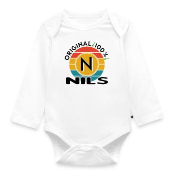 Nils - Baby Bio-Langarm-Body - Weiß - Vorne