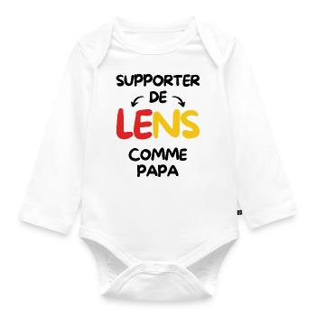 Supporter de Lens comme papa - Body Bébé bio manches longues - blanc - Devant