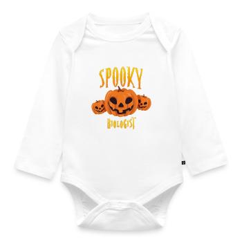 Spooky Biologist - Organic Longsleeve Baby Bodysuit - white - Front