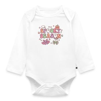 Süße gruselige Jahreszeit Halloween Doodle - Baby Bio-Langarm-Body - Weiß - Vorne