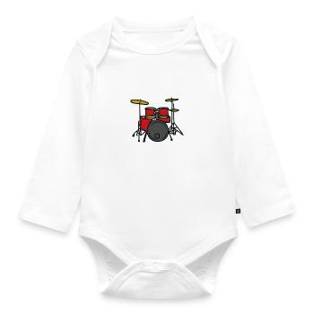 J'peux pas j'ai batterie - Body Bébé bio manches longues - blanc - Devant