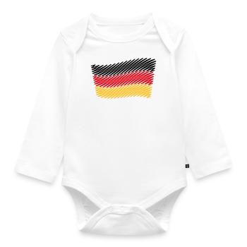 National Flag Of Germany (Scribble) - Organic Longsleeve Baby Bodysuit - white - Front
