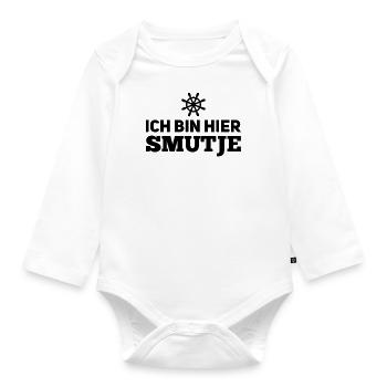 I'm here Smutje - Cook Sailing Motivation - Organic Longsleeve Baby Bodysuit - white - Front