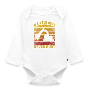 Construction Excavatrice Construction Worker Gift - Body Bébé bio manches longues - blanc - Devant