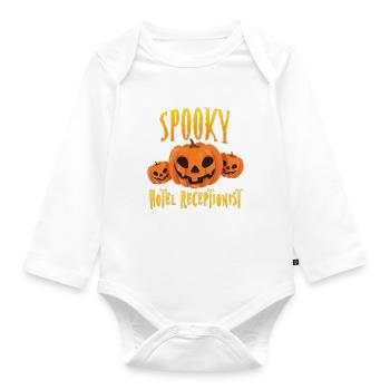 Réceptionniste de l’hôtel Spooky - Body Bébé bio manches longues - blanc - Devant