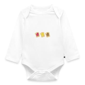 No pain no tartine - Body Bébé bio manches longues - blanc - Devant