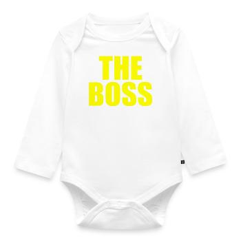 The boss - Body Bébé bio manches longues - blanc - Devant