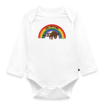 CHILL FOR FUTURE - Paresseux - ANIMAUX POUR L’AVENIR - Body Bébé bio manches longues - blanc - Devant