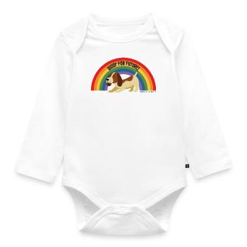 WOOF FOR FUTURE - HUND - ANIMALS FOR FUTURE - Baby Bio-Langarm-Body - Weiß - Vorne