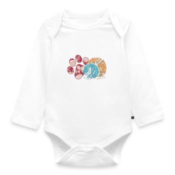 Knitting Yarn Knitting Knitting Fabric Gift - Organic Longsleeve Baby Bodysuit - white - Front