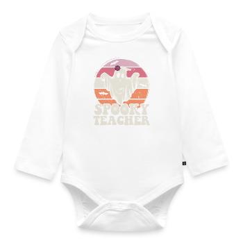 Lehrer Halloween Geist Spooky Teacher - Baby Bio-Langarm-Body - Weiß - Vorne