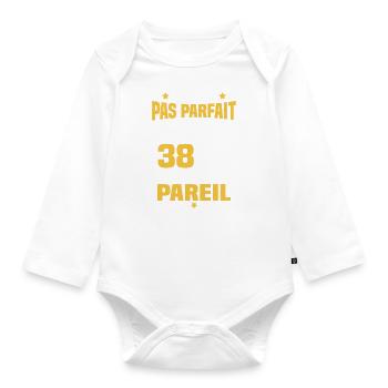 Humour cadeau Pas parfaite mais j'ai 38 ANS - Body Bébé bio manches longues - blanc - Devant