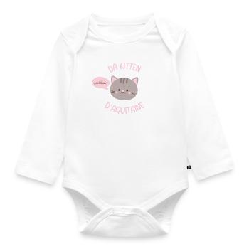 Da Kitten d'Aquitaine - Pour les bordelaises - Body Bébé bio manches longues - blanc - Devant