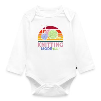 Yarn Knitting Knitting Knitting Lovers Gift - Organic Longsleeve Baby Bodysuit - white - Front
