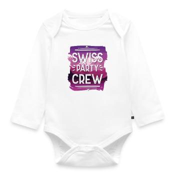Swiss Party Crew - Baby Bio-Langarm-Body - Weiß - Vorne