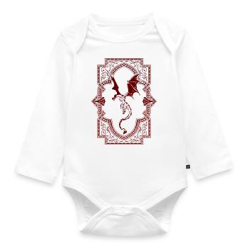Ornamental dragon - Organic Longsleeve Baby Bodysuit - white - Front
