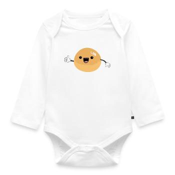 Weirdough Weirdo Strange Dough Cuisson Cuisson Nourriture - Body Bébé bio manches longues - blanc - Devant