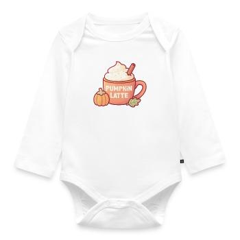 Citrouille Spice Latte Boisson d’automne - Body Bébé bio manches longues - blanc - Devant