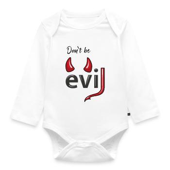 Don't be evil - Devil's Horns - Organic Longsleeve Baby Bodysuit - white - Front
