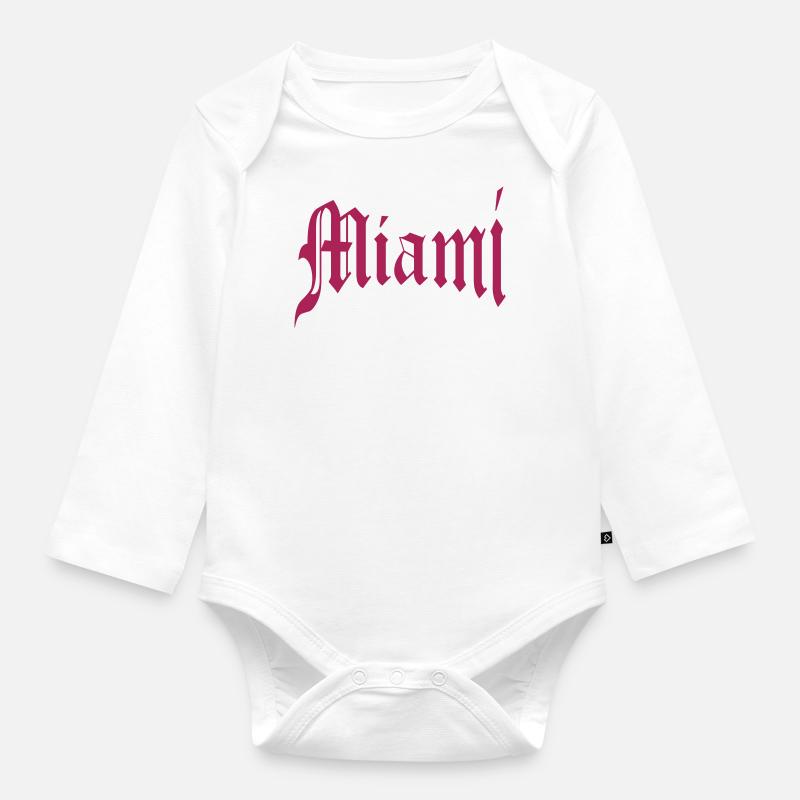 Miami - Body Bébé bio manches longues - blanc