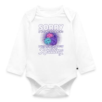 Knitting Knitting Lovers Knitting Gift - Organic Longsleeve Baby Bodysuit - white - Front