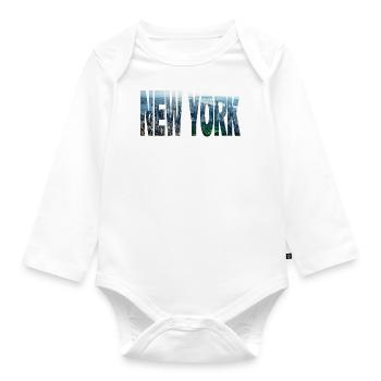 New York - Baby Bio-Langarm-Body - Weiß - Vorne