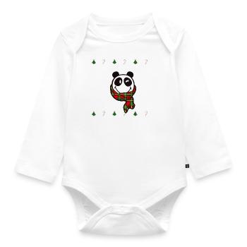 SmileyWorld Panda Christmas - Body Bébé bio manches longues - blanc - Devant