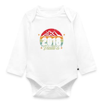 Millésime 2018, Cadeau D'anniversaire Vintage 2018 - Body Bébé bio manches longues - blanc - Devant