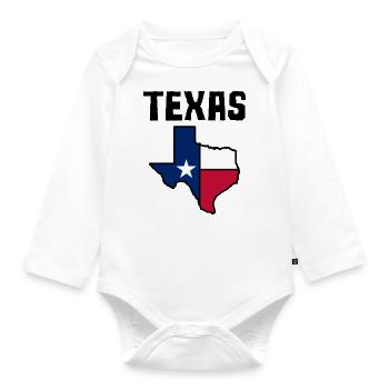 Texas Karte - Baby Bio-Langarm-Body - Weiß - Vorne