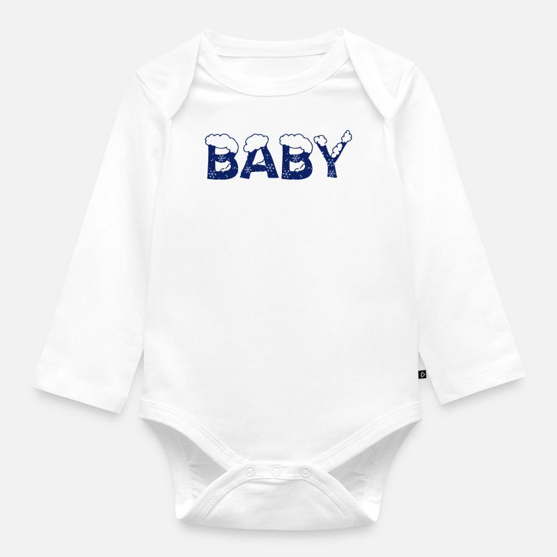 Text Eis Weihnachtskostüm Baby - Baby Bio-Langarm-Body - Weiß
