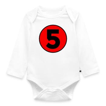 Birthday Birthday 5 - Organic Longsleeve Baby Bodysuit - white - Front