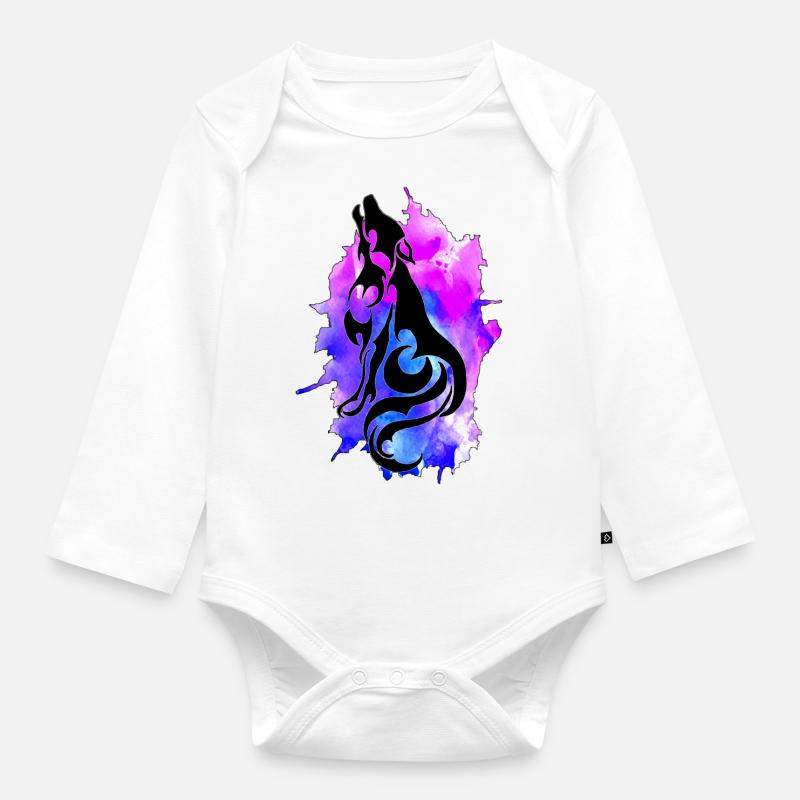 Tintenwolf - Baby Bio-Langarm-Body - Weiß
