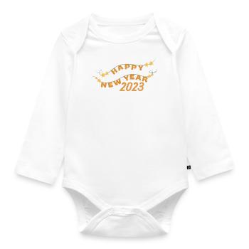 Happy New year - Body Bébé bio manches longues - blanc - Devant