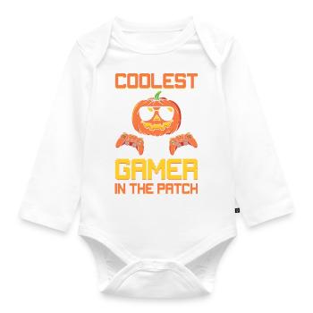Skull Horror Halloween Gift - Organic Longsleeve Baby Bodysuit - white - Front
