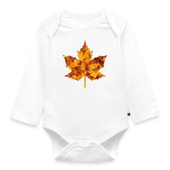 Feuille d’érable - Body Bébé bio manches longues - blanc - Devant