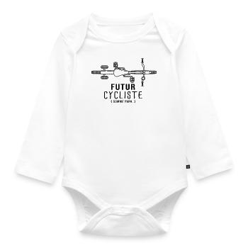 velo vélo vélos velos futur cycliste comme papa - Body Bébé bio manches longues - blanc - Devant