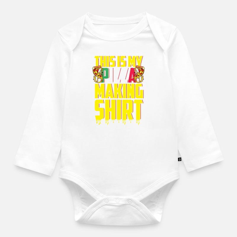 Ceci est ma chemise de pizza Pizza Baker - Body Bébé bio manches longues - blanc