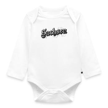 Saxony East Germany Vintage Look - Organic Longsleeve Baby Bodysuit - white - Front