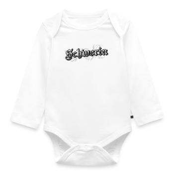 Schwerin East Germany Vintage Look - Organic Longsleeve Baby Bodysuit - white - Front